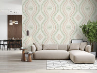 Faded Ogee Damask - Classic Grandmillennial Wallpaper⁠