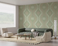 Faded Ogee Damask - Timeless Grandmillennial Wallpaper⁠