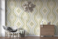 Faded Ogee Damask - Timiless French Country Wallpaper⁠