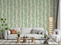 Sage Brushstroke Herringbone Wallpaper⁠