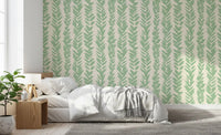 Sage Brushstroke Herringbone Wallpaper⁠