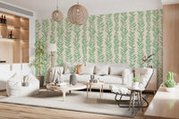 Sage Brushstroke Herringbone Wallpaper⁠