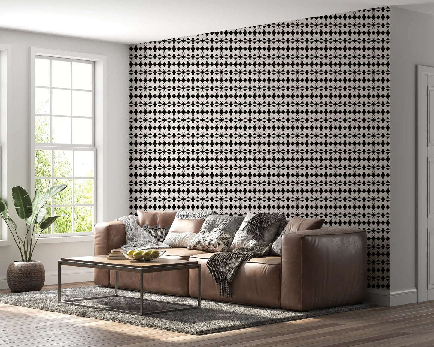 Minimalist Diamond Grid Graphic Wallpaper⁠