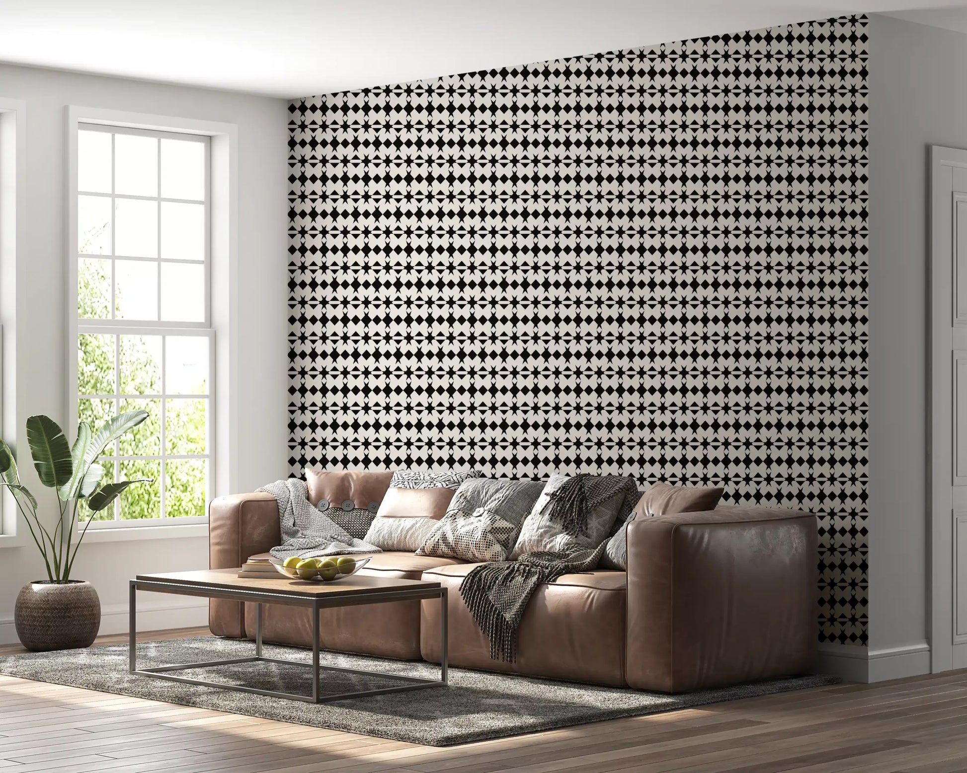 Minimalist Diamond Grid Graphic Wallpaper⁠