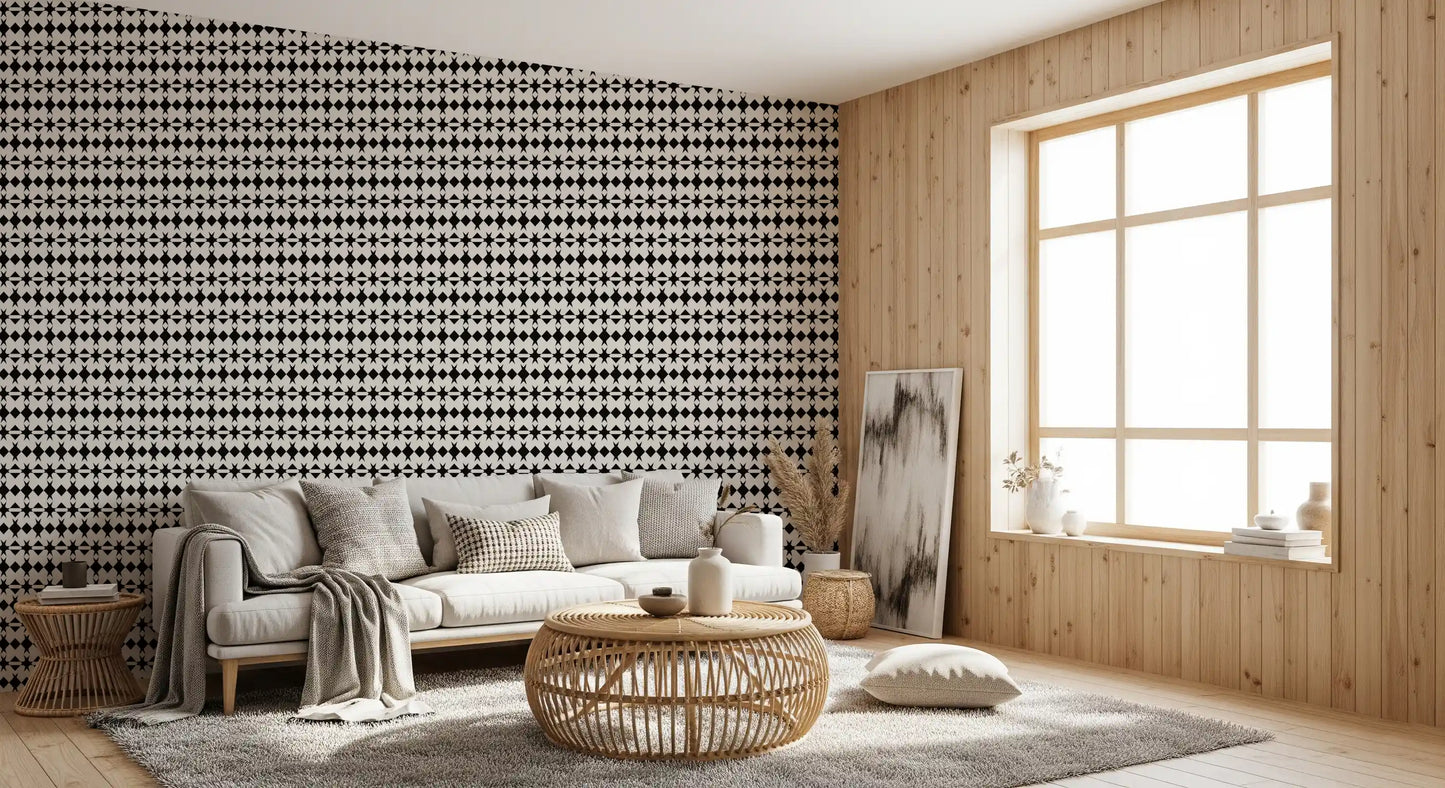 Minimalist Diamond Grid Graphic Wallpaper⁠