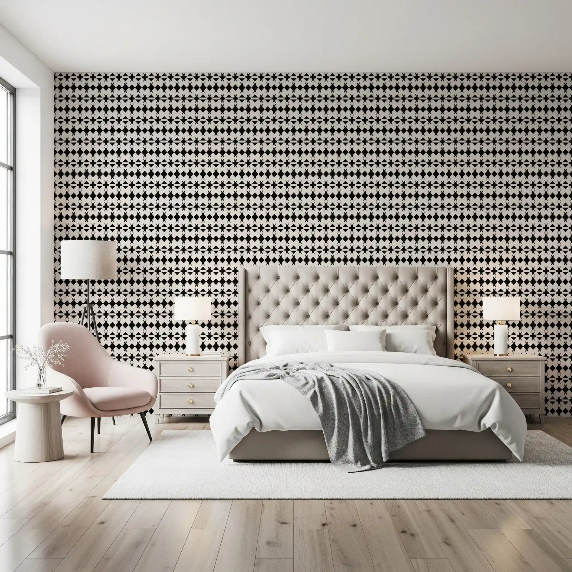Minimalist Diamond Grid Graphic Wallpaper⁠