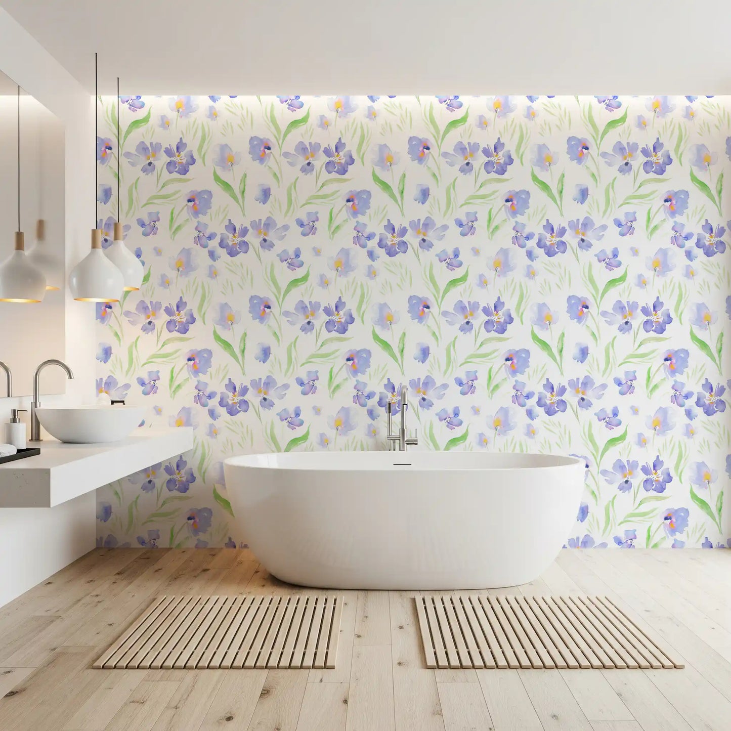 Soft Lavender Botanical Garden Wallpaper⁠