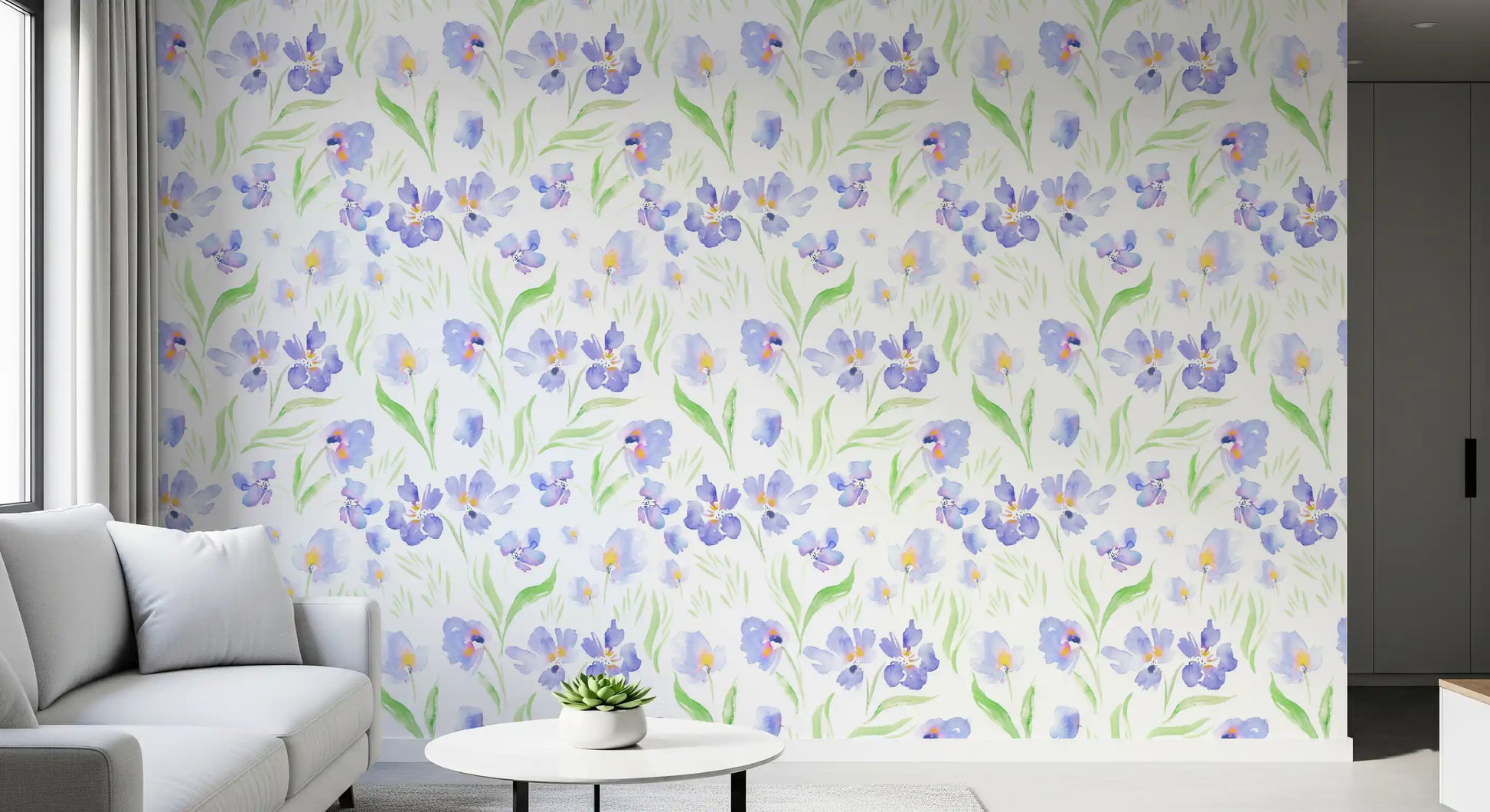 Soft Lavender Botanical Garden Wallpaper⁠