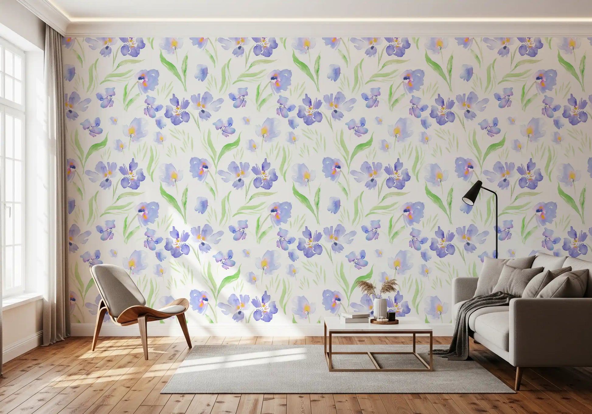 Soft Lavender Botanical Garden Wallpaper⁠