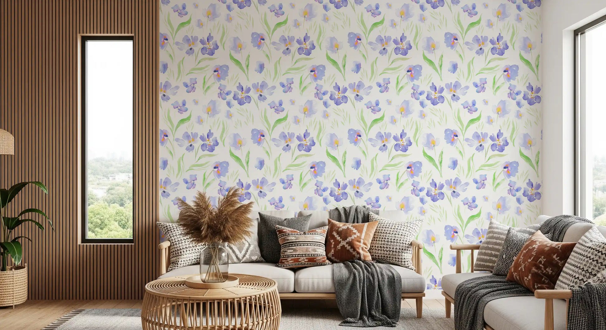 Soft Lavender Botanical Garden Wallpaper⁠