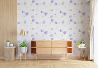Soft Watercolor Blue Petals Wallpaper⁠