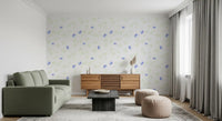 Minimalist Botanical Blue Petals Wallpaper⁠