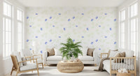 Minimalist Botanical Blue Petals Wallpaper⁠