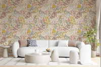 Rustic Garden Line Art Wallpaper⁠