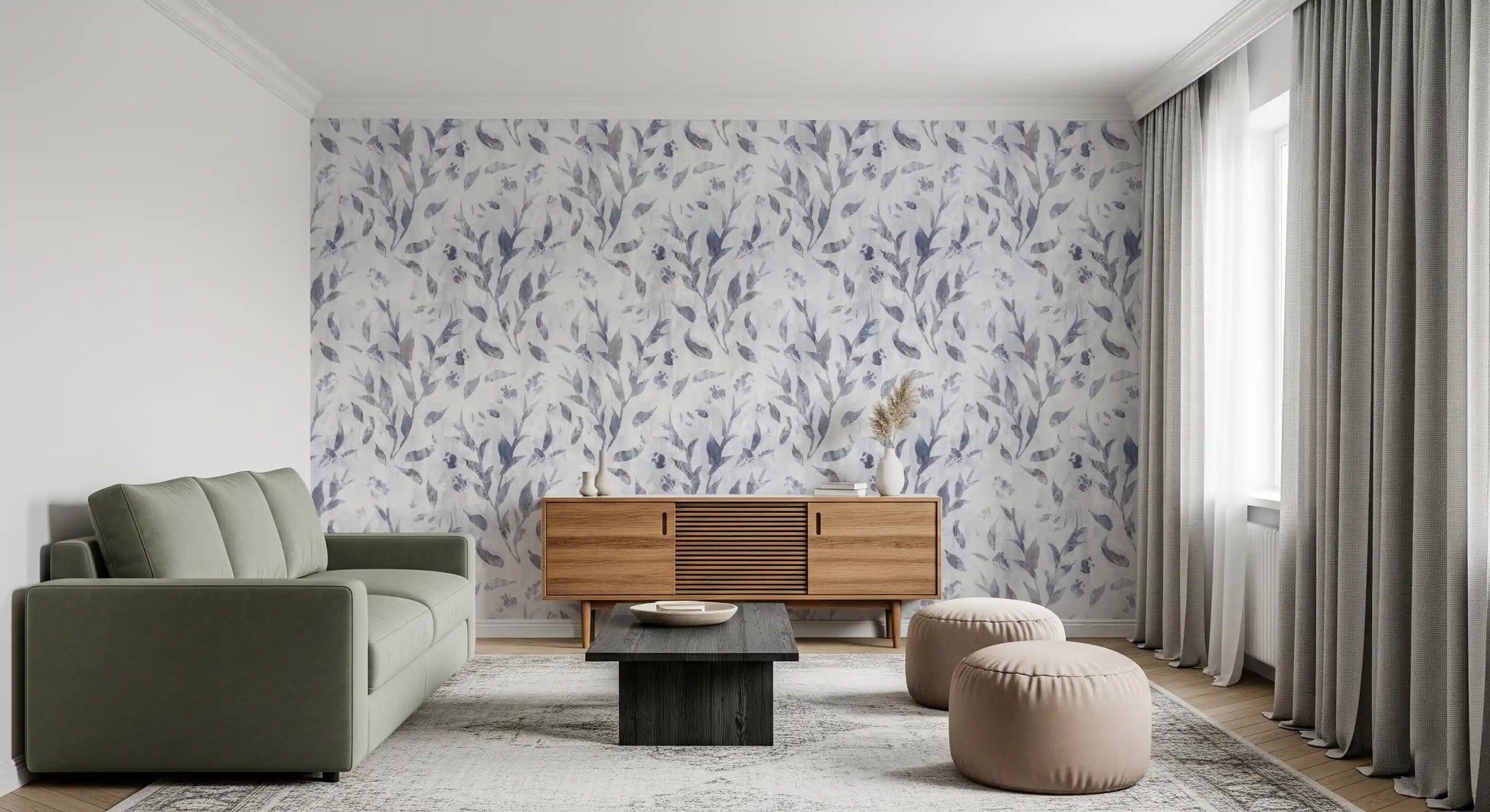 Abstract Painted Willow Branches Wallpaper⁠