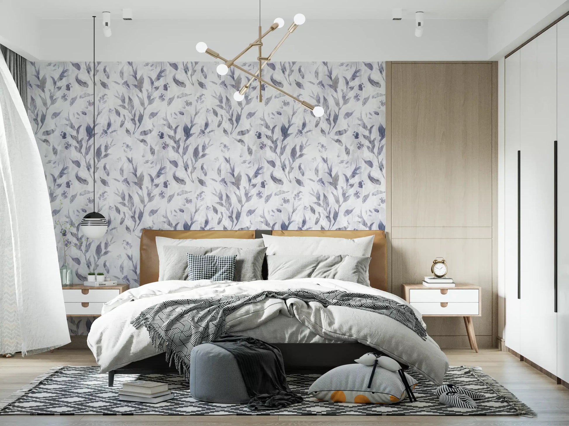 Abstract Painted Willow Branches Wallpaper⁠
