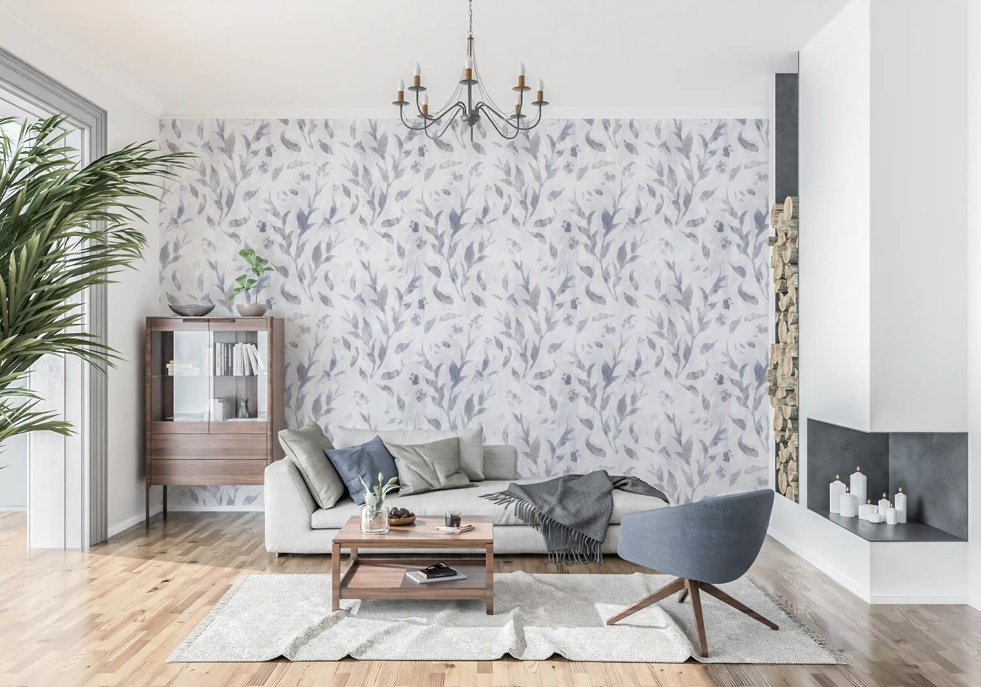 Abstract Painted Willow Branches Wallpaper⁠