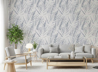 Monochrome Textured Palm Foliage Wallpaper⁠