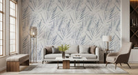 Monochrome Textured Palm Foliage Wallpaper⁠