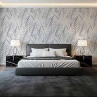 Monochrome Textured Palm Foliage Wallpaper⁠