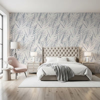 Monochrome Textured Palm Foliage Wallpaper⁠
