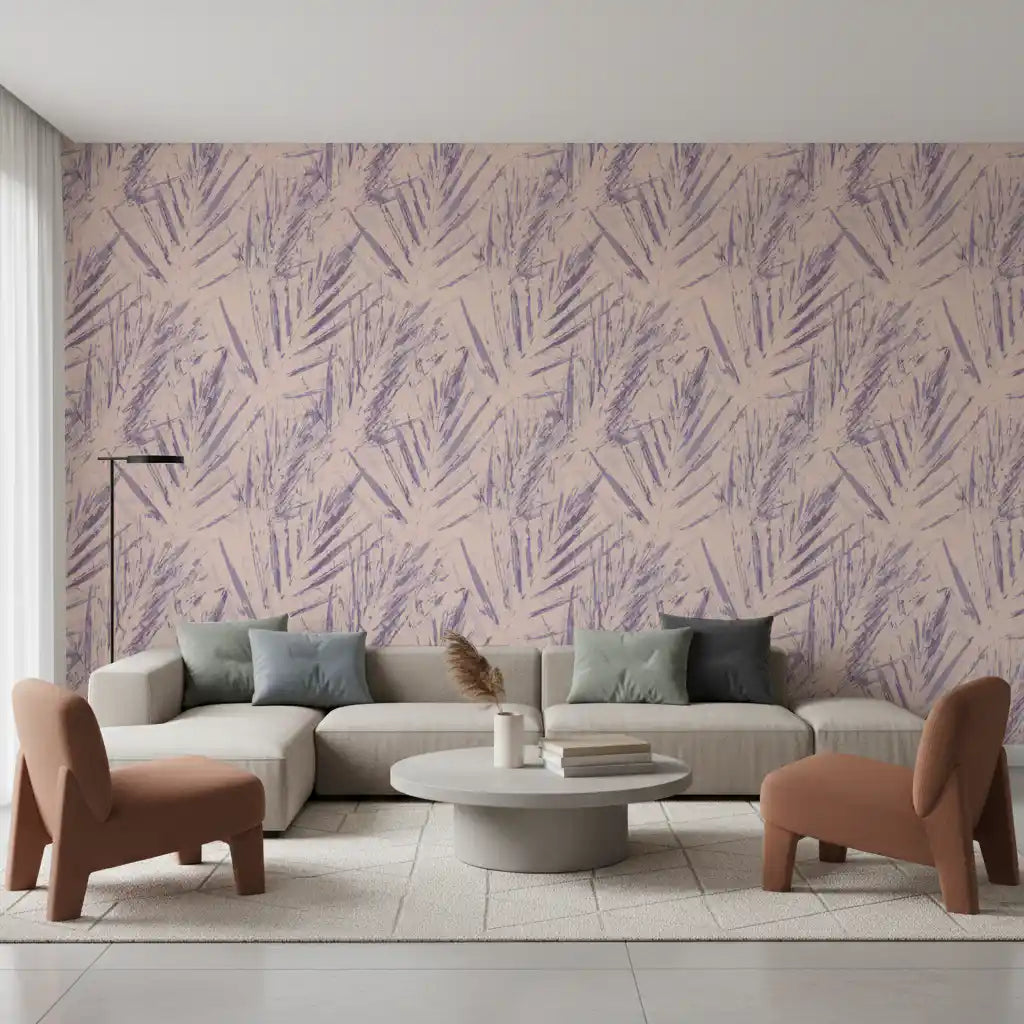 Abstract Lavender Ferns Wallpaper⁠