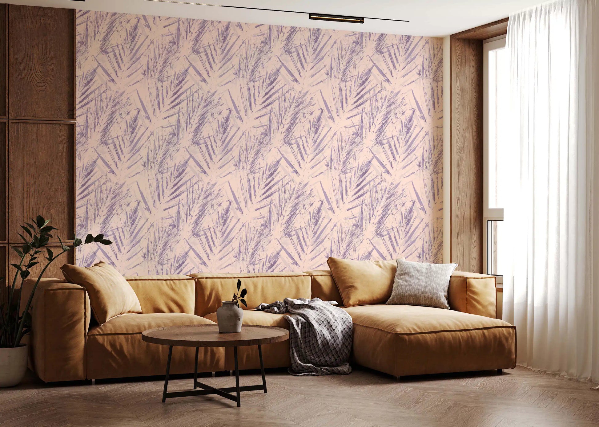 Abstract Lavender Ferns Wallpaper⁠