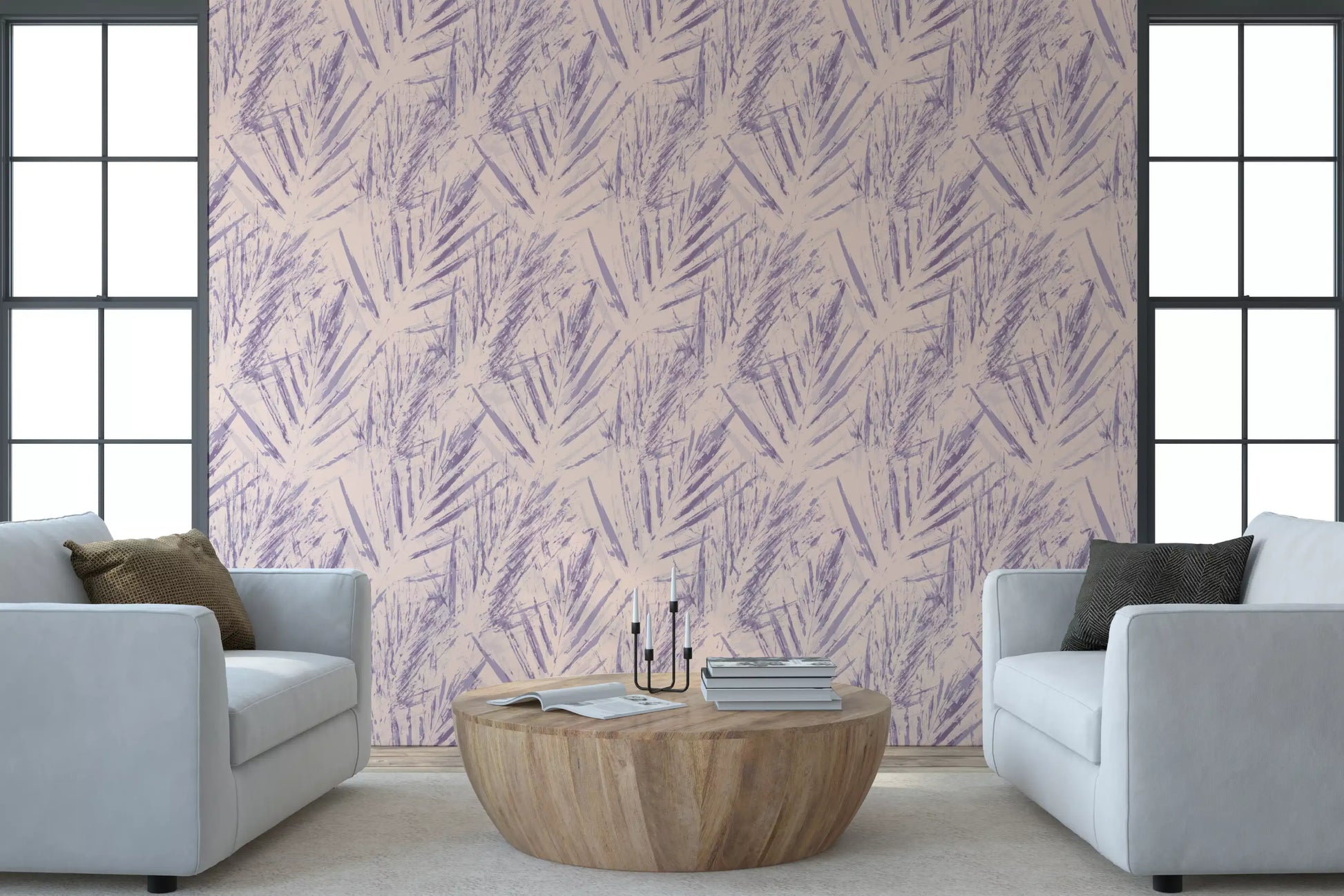 Abstract Lavender Ferns Wallpaper⁠