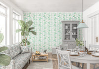 Watercolor Vertical Fern Vine Trail Wallpaper⁠