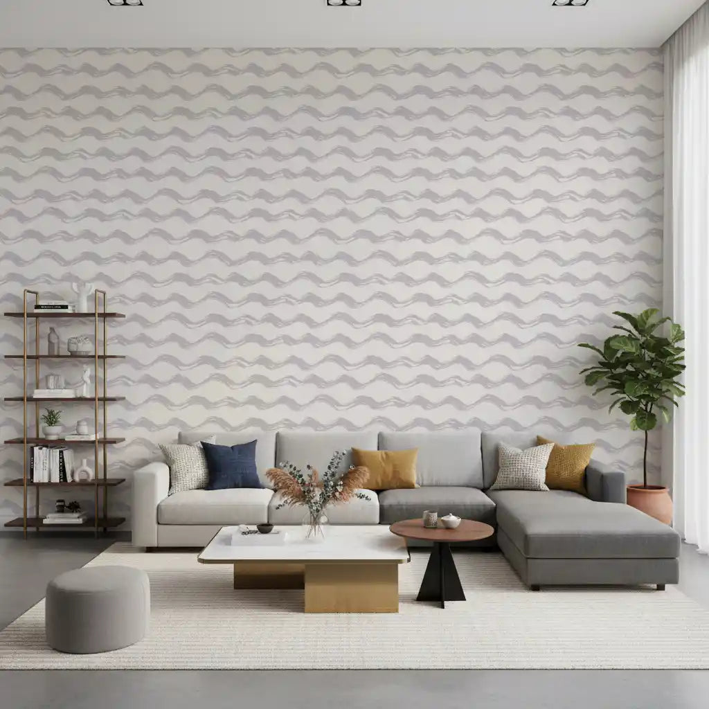 Soft Watercolor Wave Strokes Wallpaper⁠