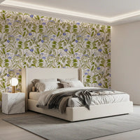 Serene Meadow Blue Floral Study Wallpaper⁠