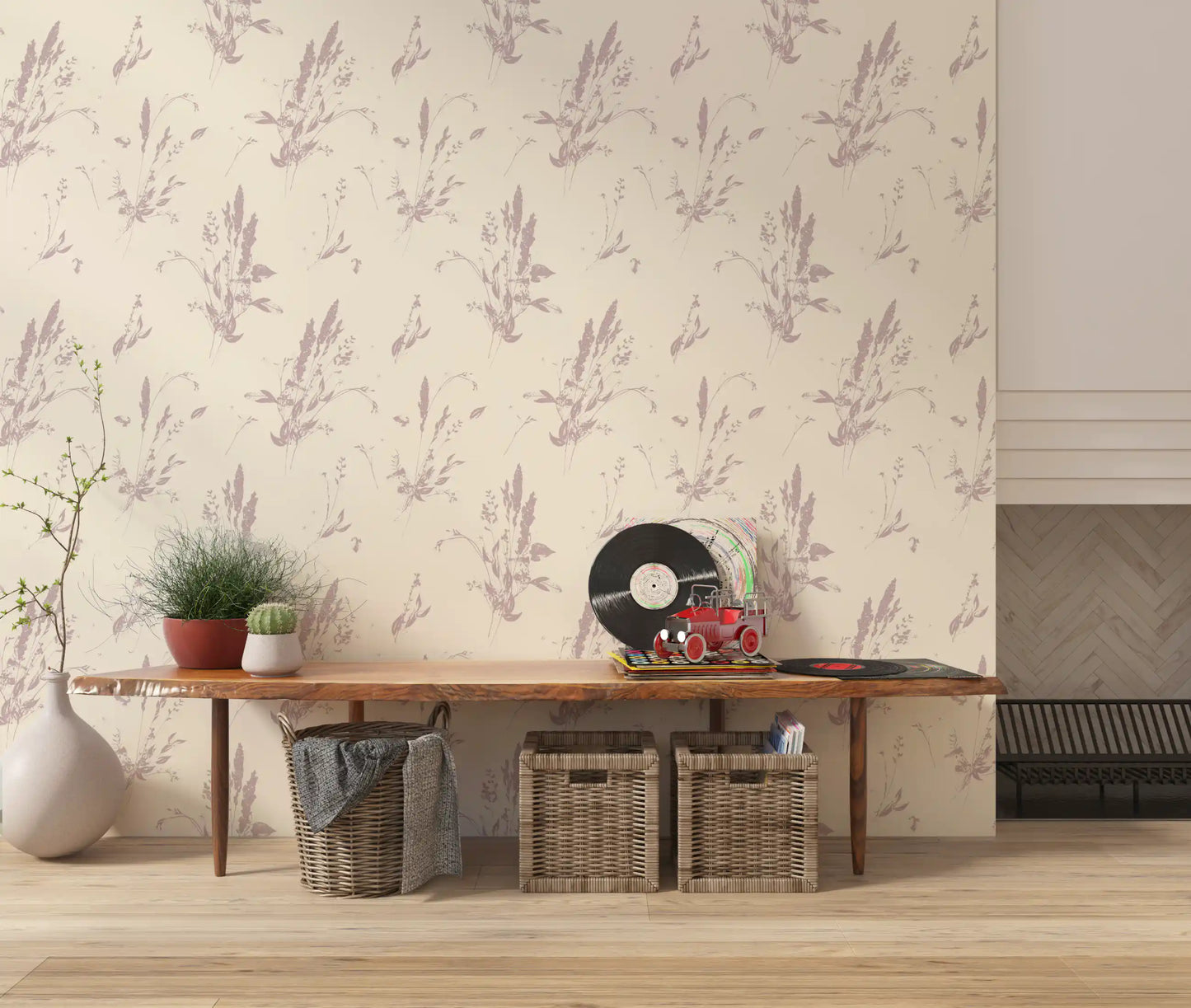Blush Meadow Botanicals Wallpaper⁠