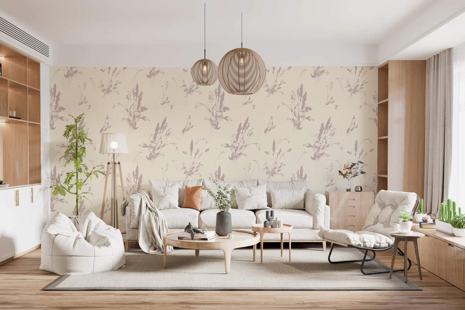 Blush Meadow Botanicals Wallpaper⁠