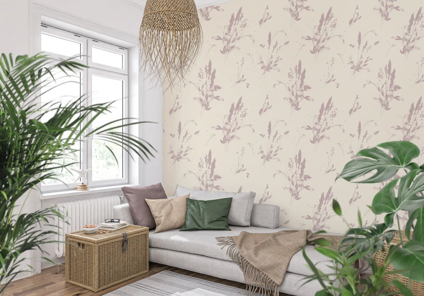 Blush Meadow Botanicals Wallpaper⁠