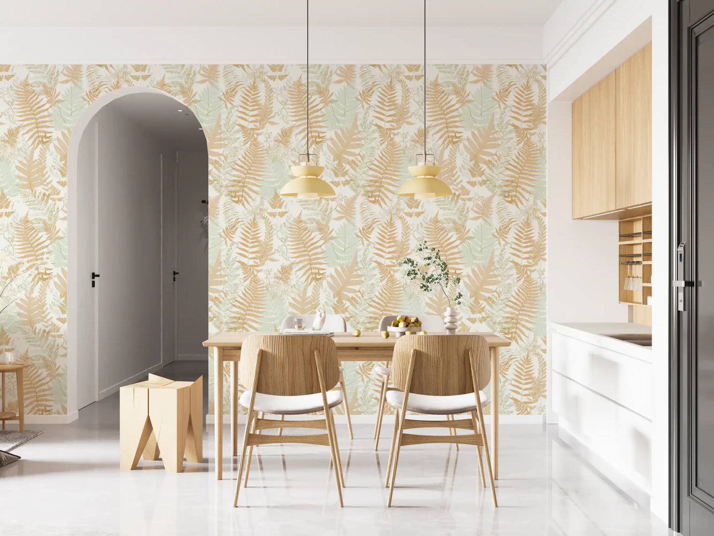 Sun-Drenched Woodland Ferns Wallpaper⁠