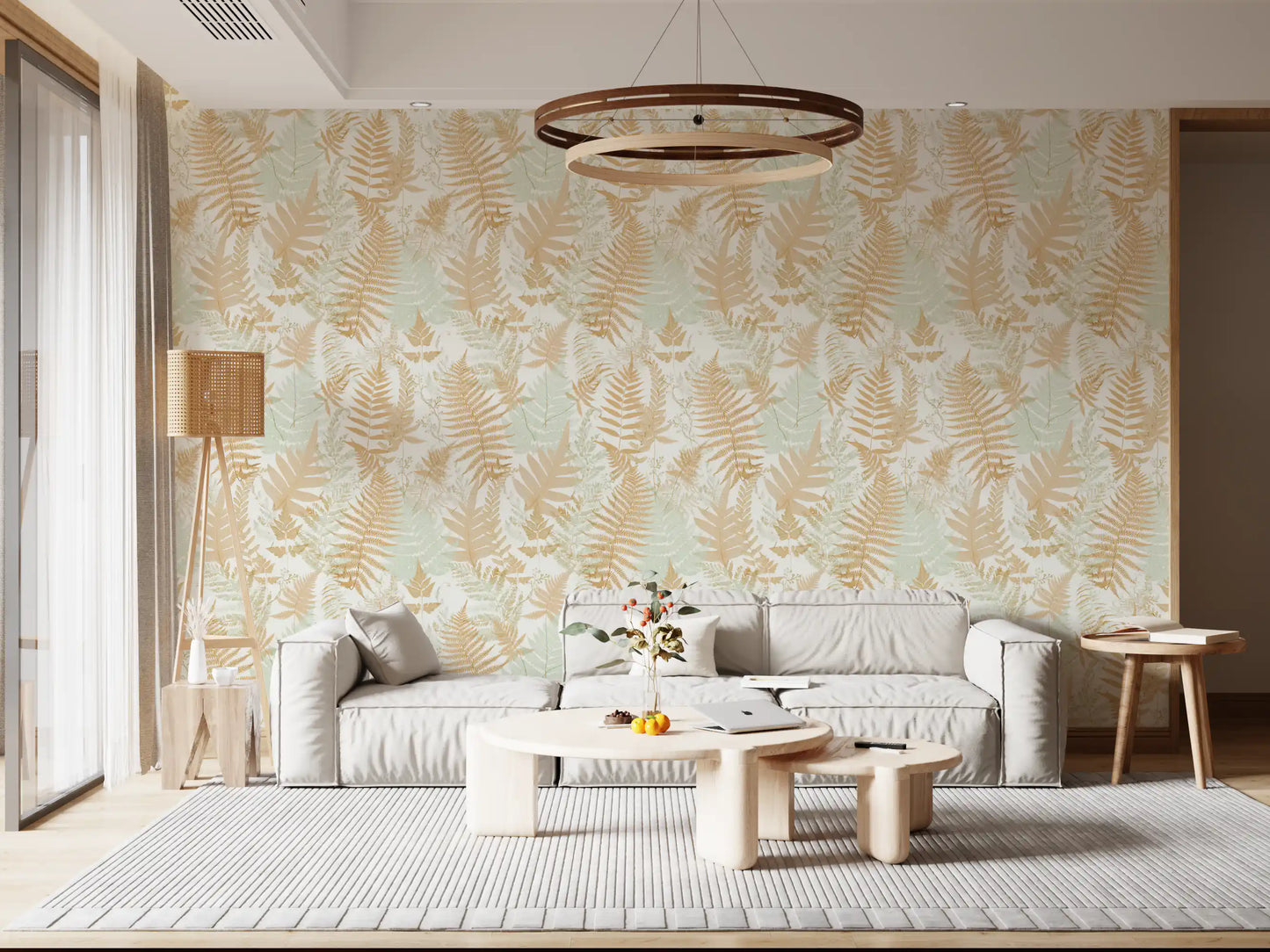 Sun-Drenched Woodland Ferns Wallpaper⁠
