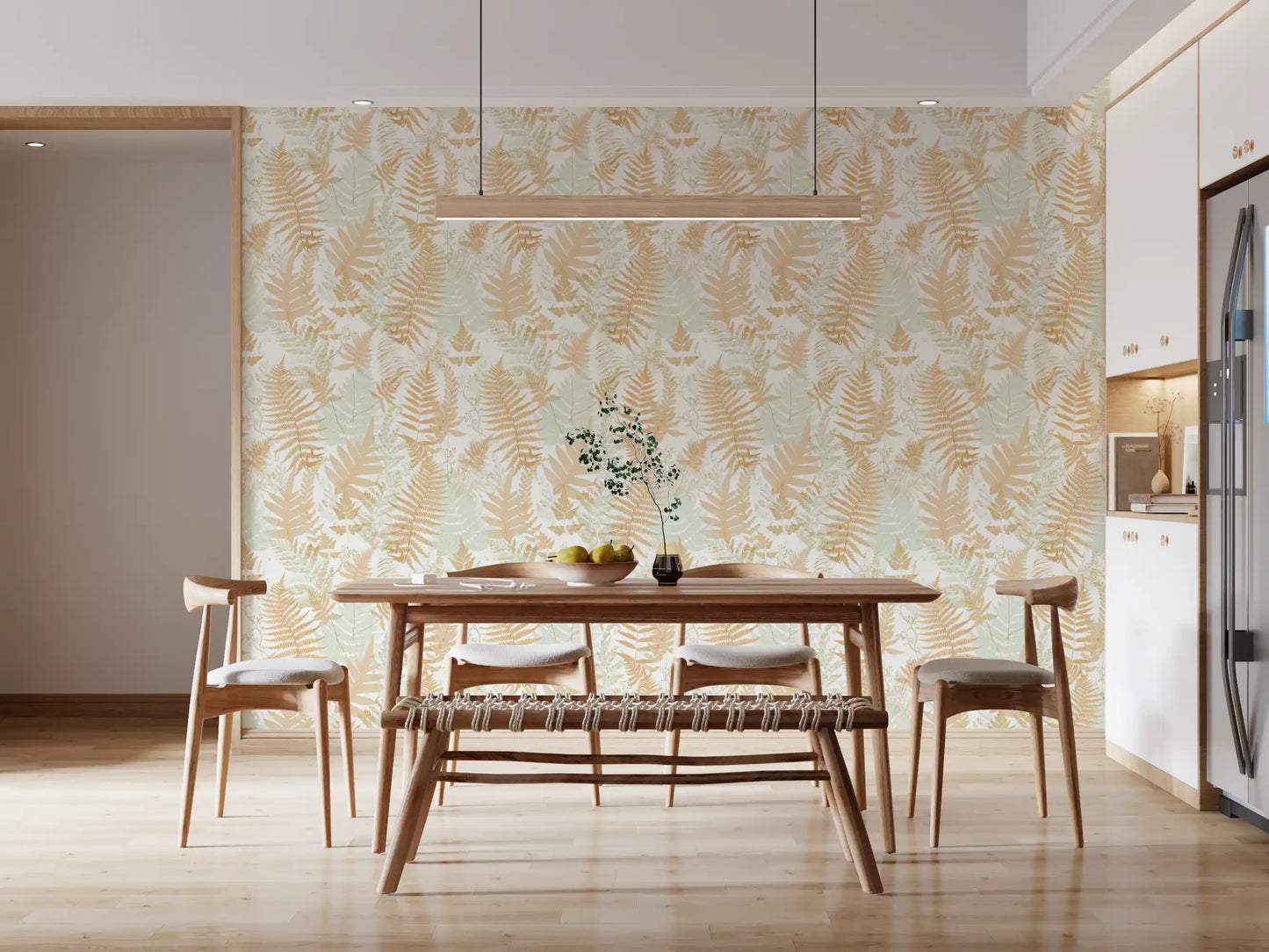Sun-Drenched Woodland Ferns Wallpaper⁠