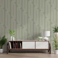 Sage Green Linear Flow Wallpaper⁠