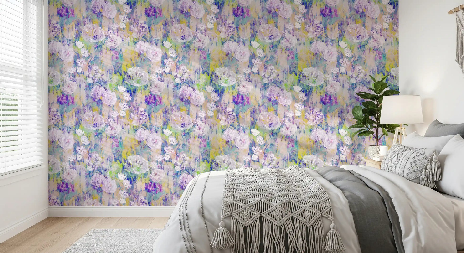 Abstract Painted Peony Bloom Wallpaper⁠