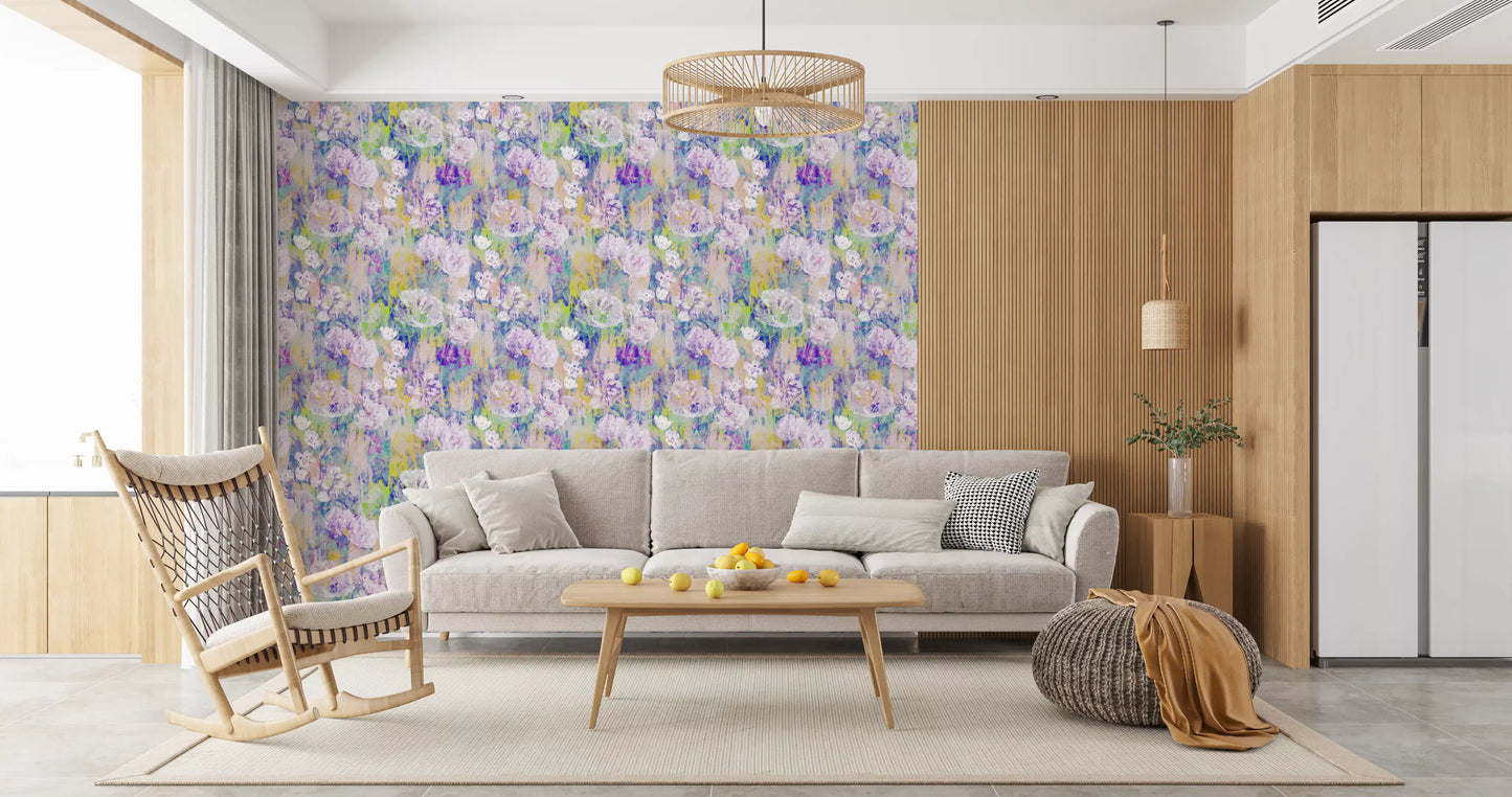 Abstract Painted Peony Bloom Wallpaper⁠