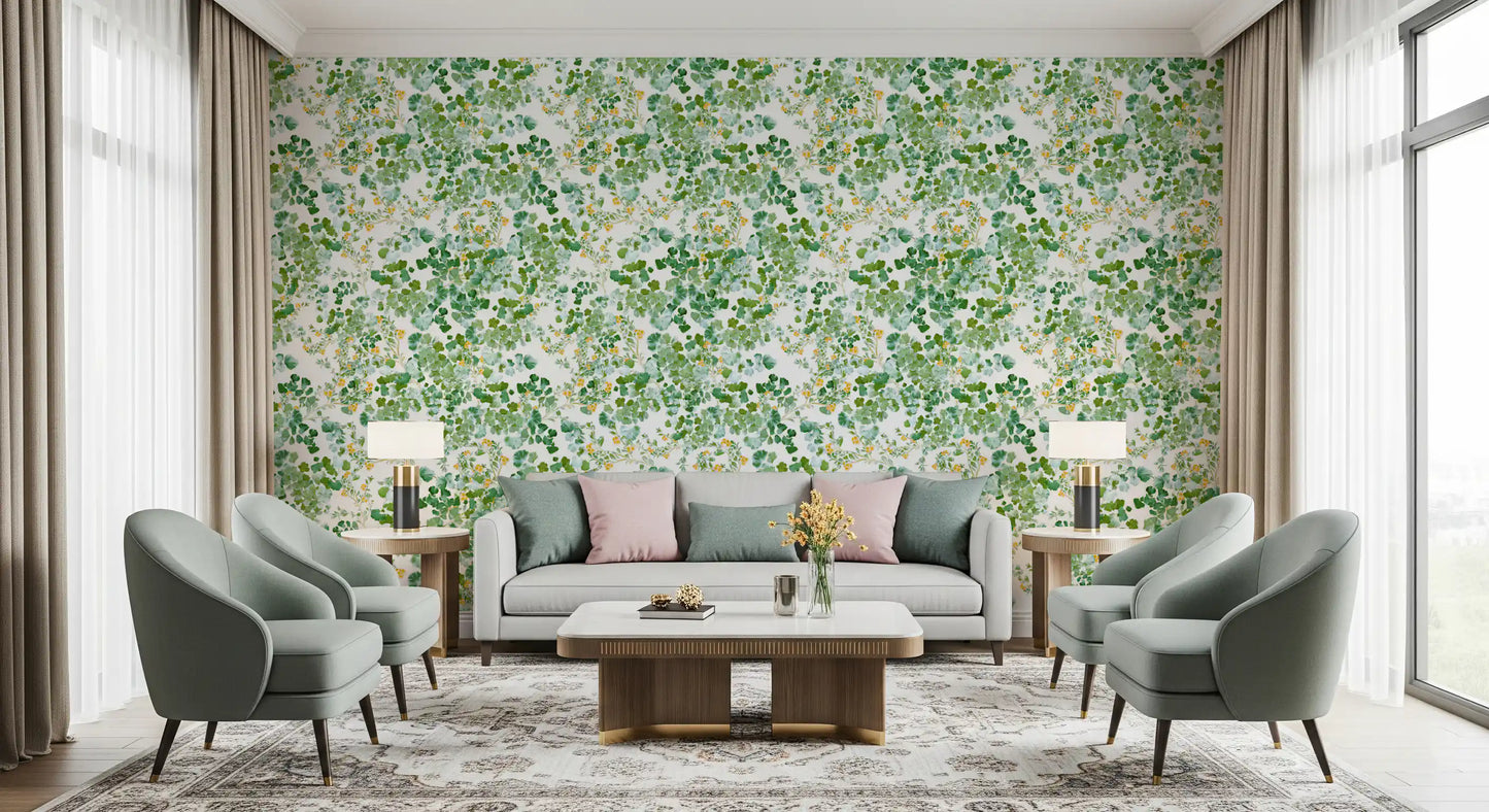 Verdant Woodland Foliage and Berries Wallpaper⁠