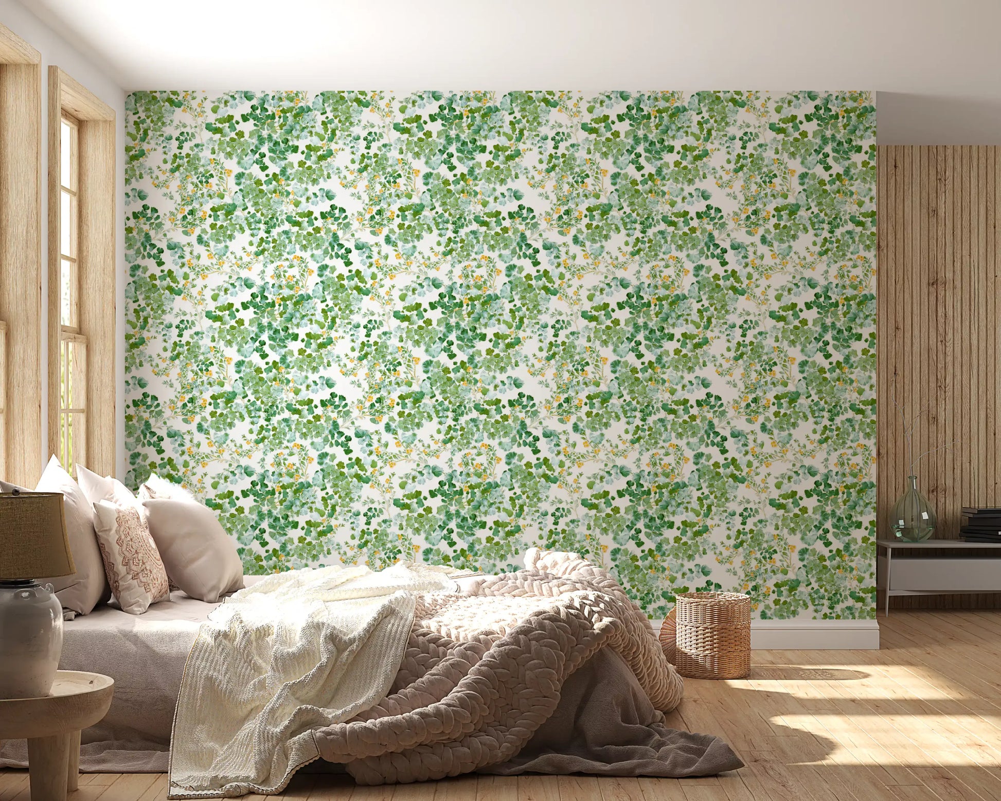 Verdant Woodland Foliage and Berries Wallpaper⁠