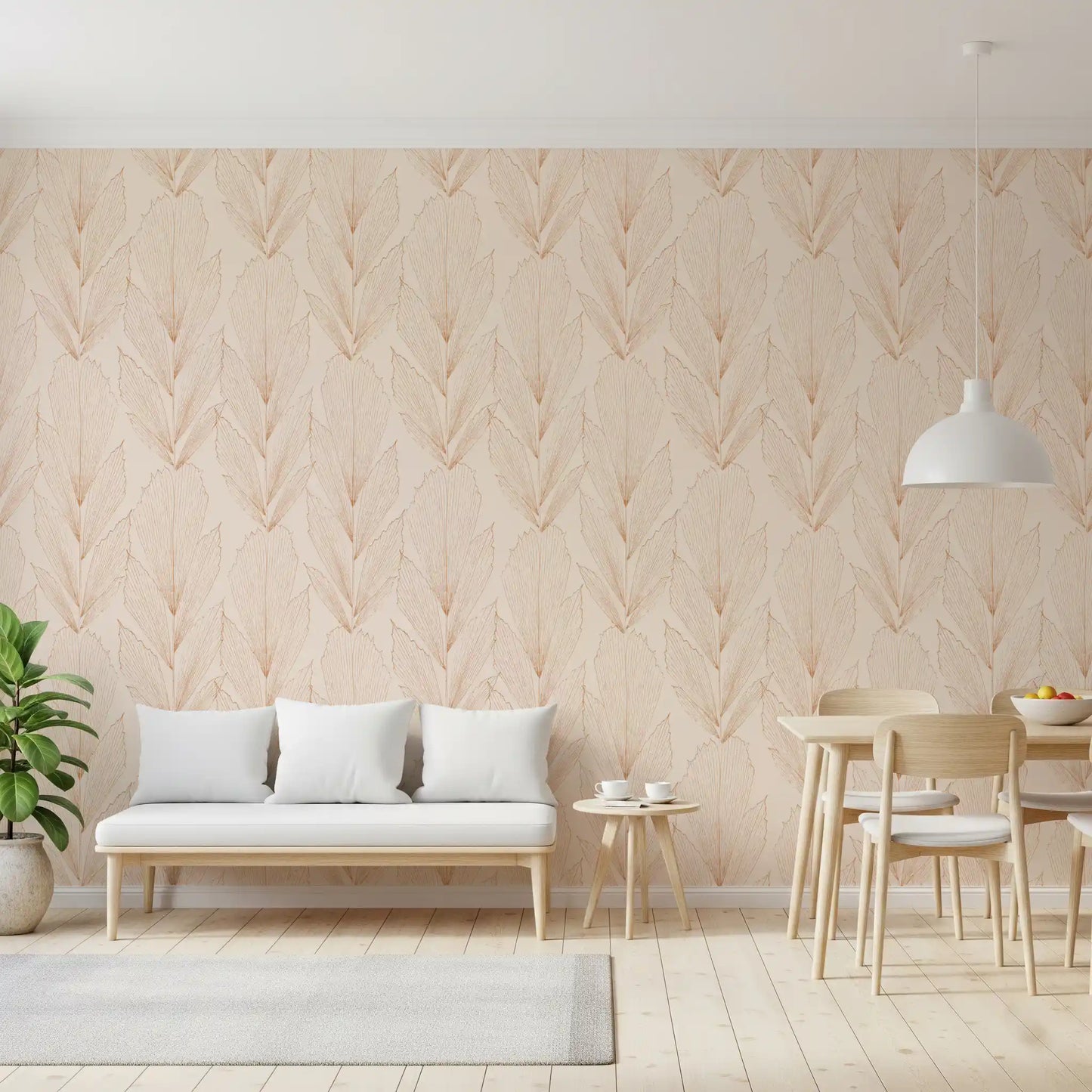 Earthy Botanical Line Art Wallpaper⁠