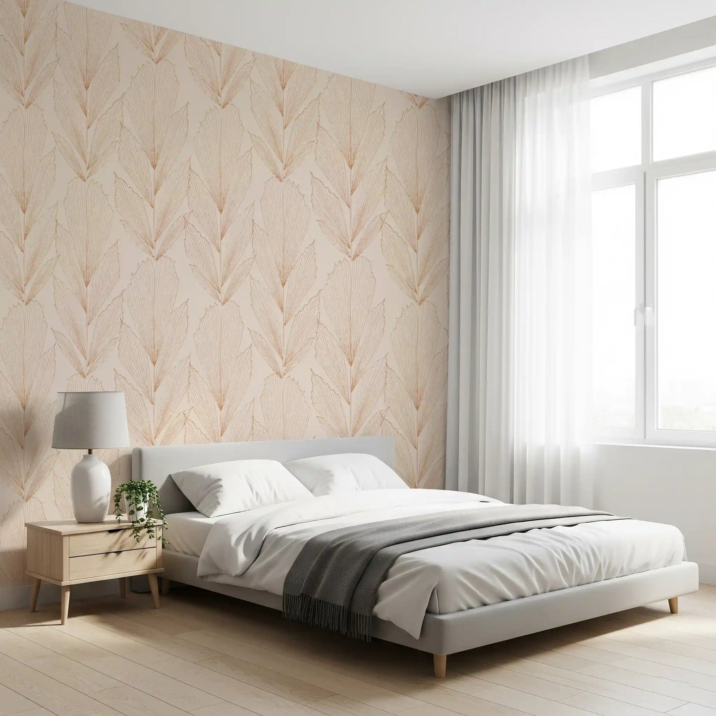Earthy Botanical Line Art Wallpaper⁠