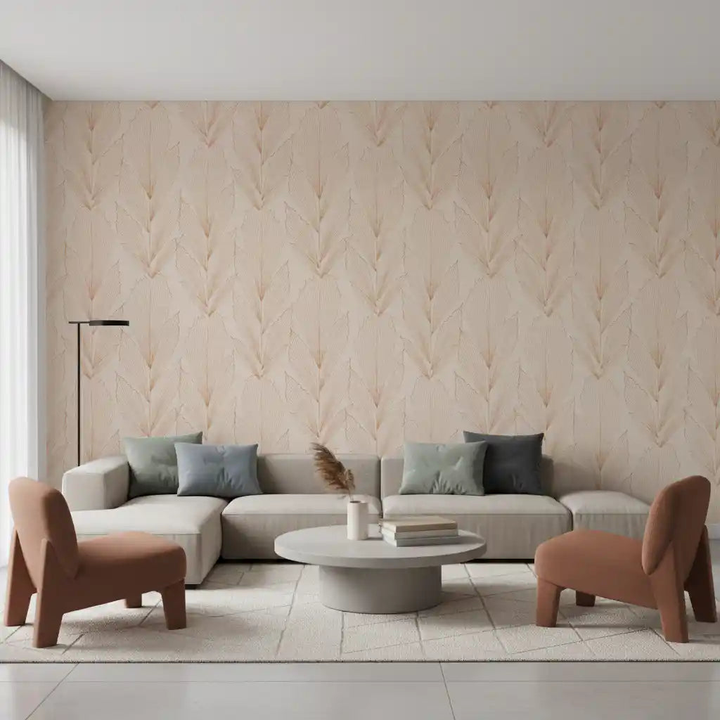 Earthy Botanical Line Art Wallpaper⁠