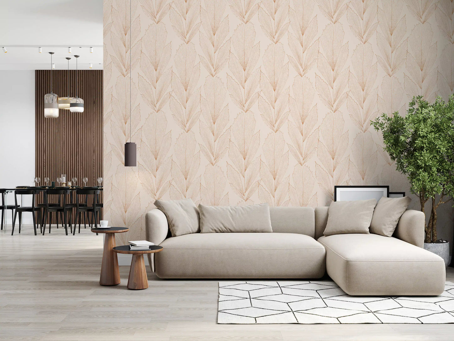 Earthy Botanical Line Art Wallpaper⁠