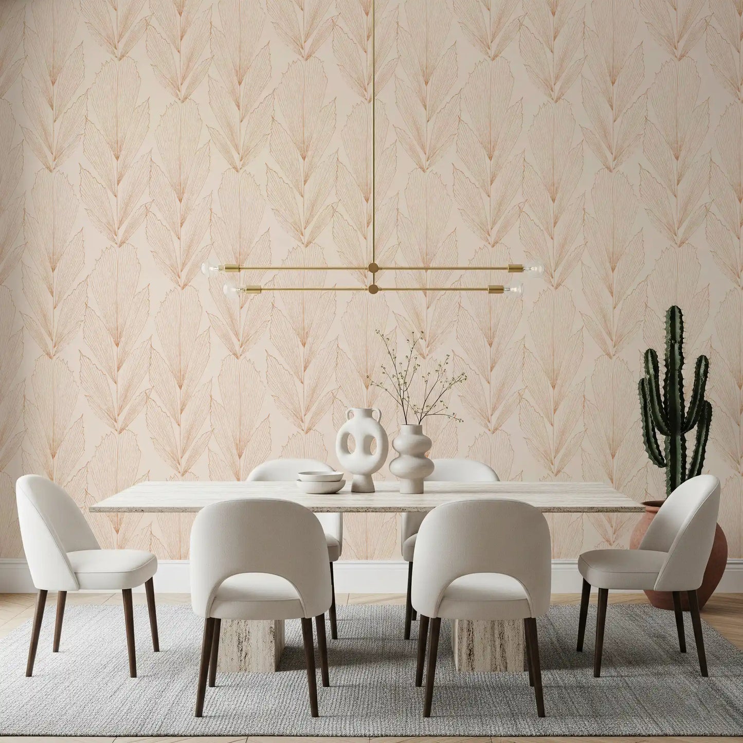 Earthy Botanical Line Art Wallpaper⁠