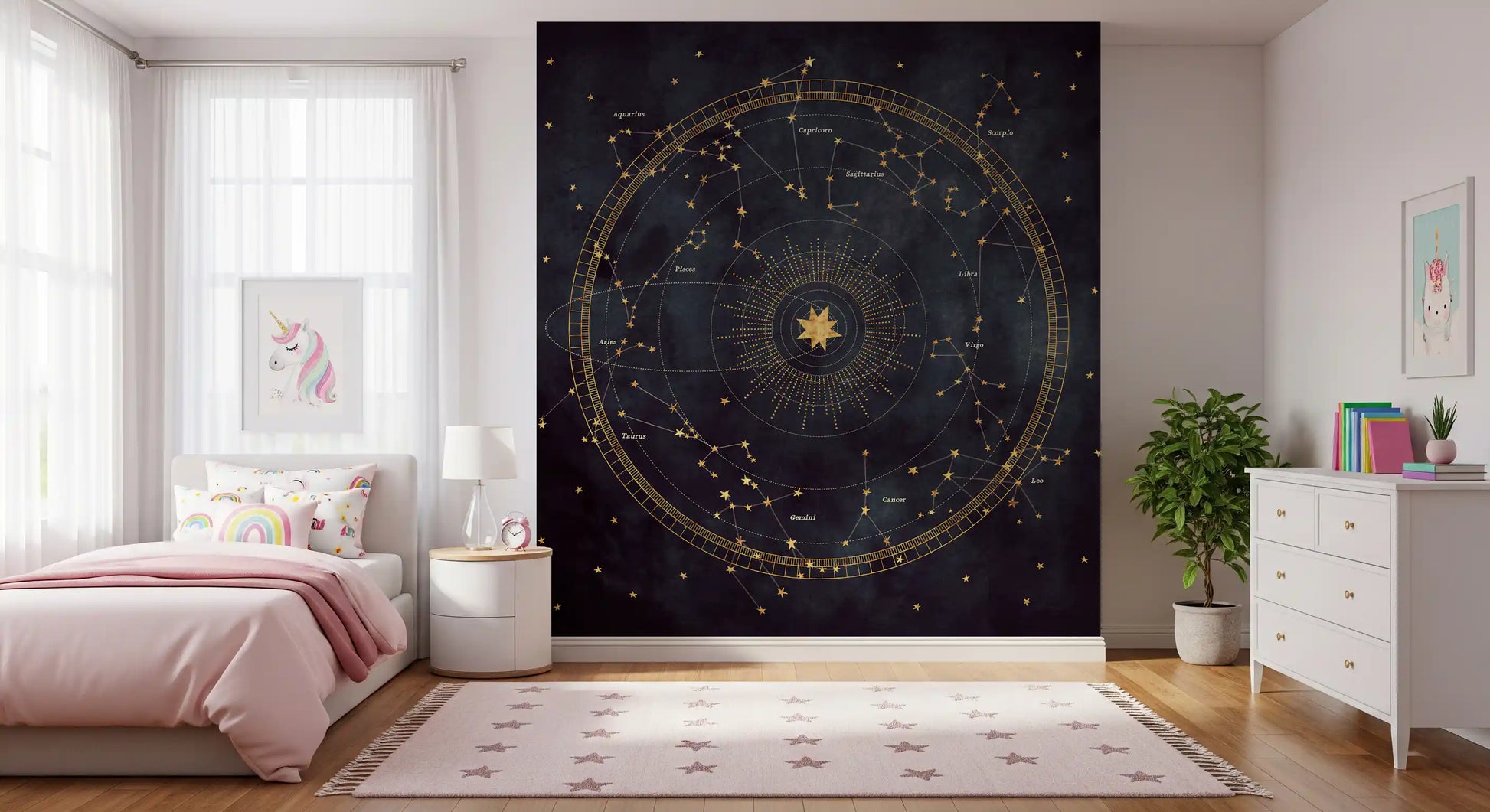Indigo Astro Wheel Wall Mural