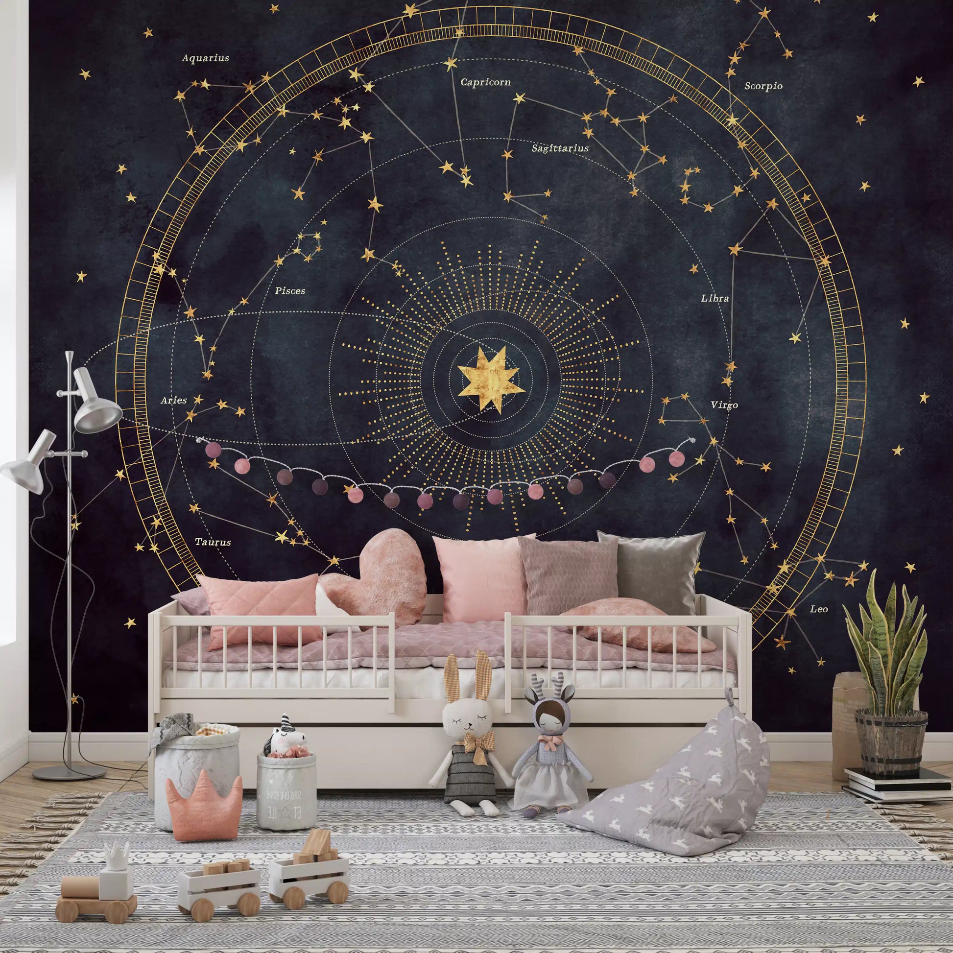 Indigo Astro Wheel Wall Mural