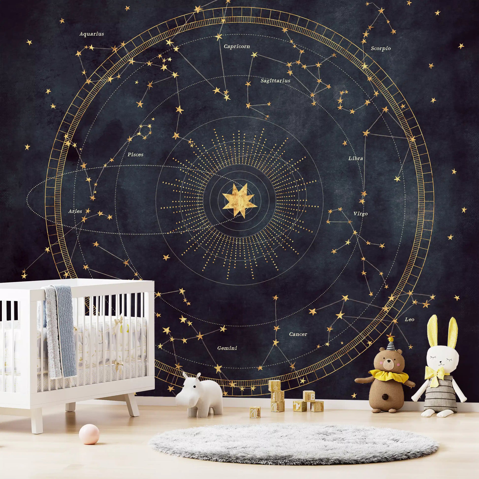 Indigo Astro Wheel Wall Mural
